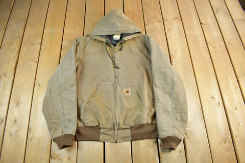 Vintage 80s Carhartt Canvas Hooded Work Jacket - Men's Large Tall