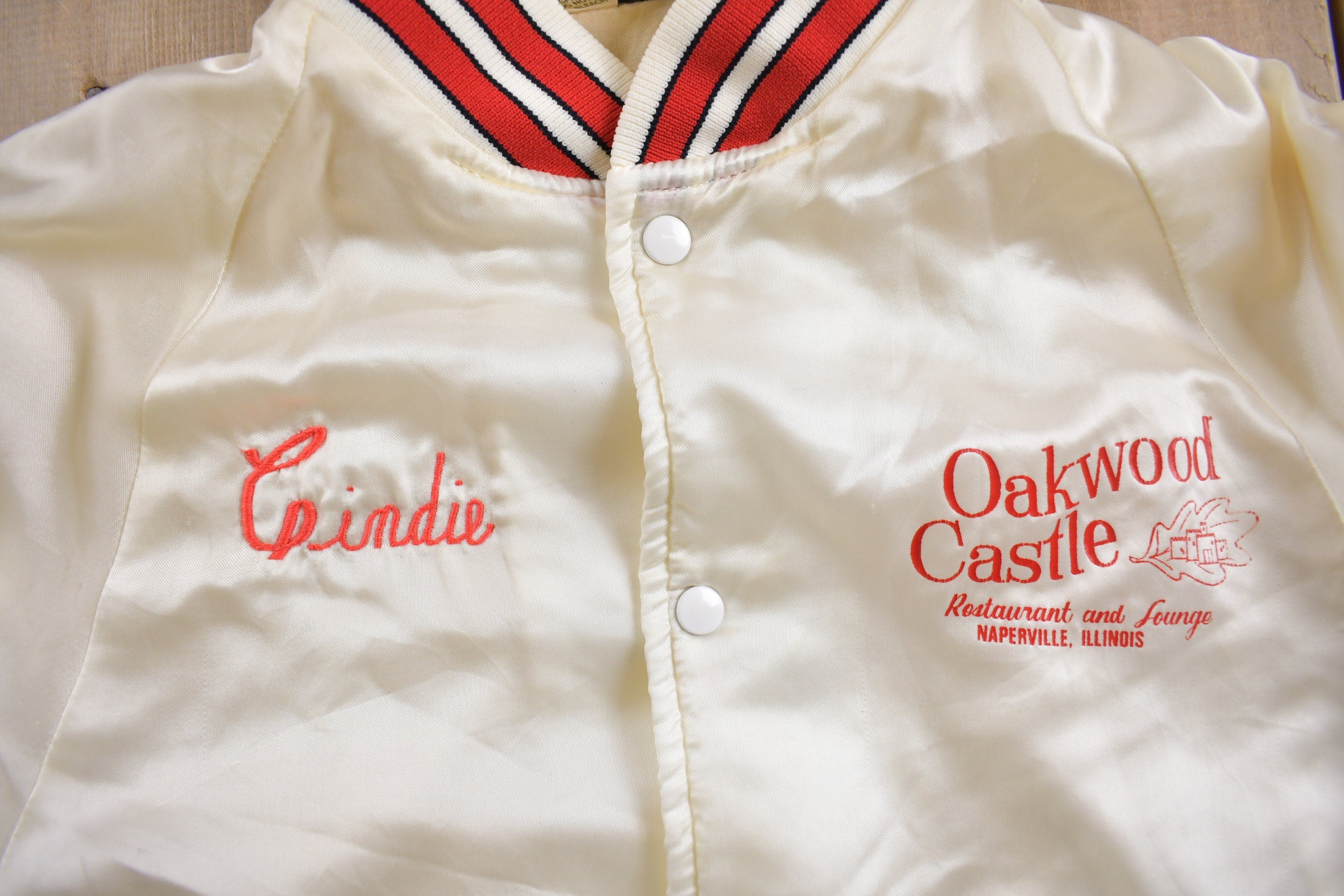 Vintage 1980s Oakwood Castle Satin Uniform Jacket