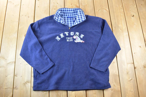 Vintage 1990s Eeyore Disney Fleece Sweater / Vintage Sweatshirt / Vintage Disney / Mickey / Embroidered / Made In USA