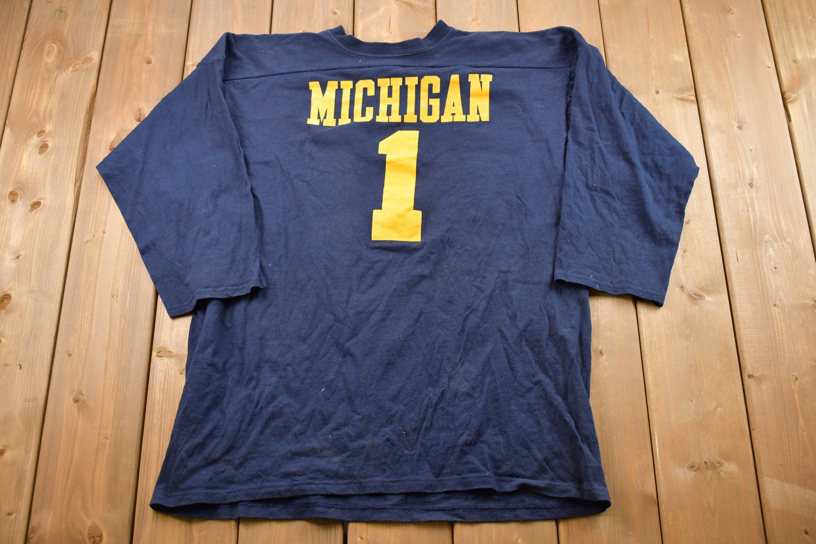 Vintage 1980s Champion University Of Michigan Long-sleeve Shirt