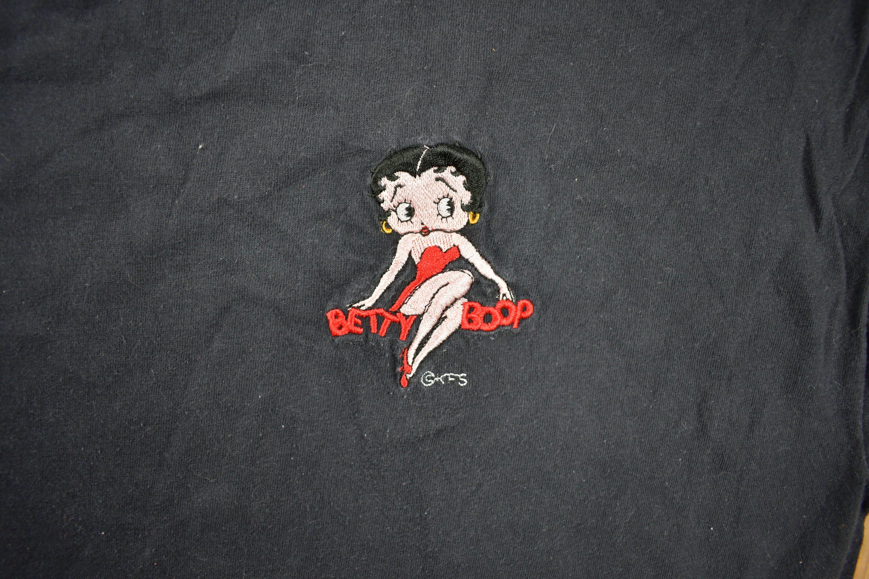 Vintage 1990s Betty Boop Embroidered Cartoon T-Shirt