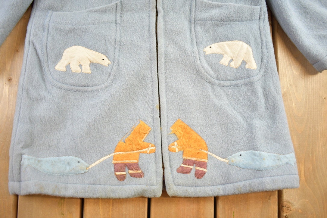 Vintage 1980s Inuvik Wool Jacket Polar Bear Vintage Wool Coat
