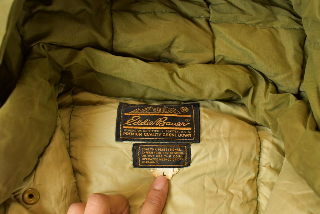 Vintage 1970s Eddie Bauer Goose Down Hooded Parka Jacket Men's Large