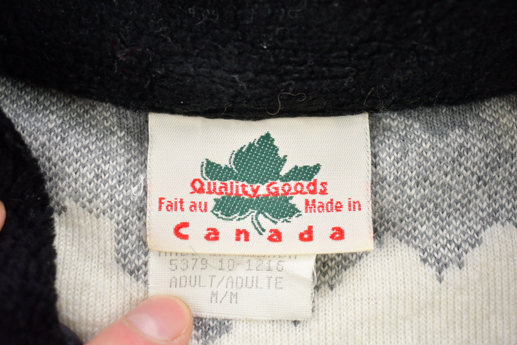 Vintage 1990s Canada Wilderness All Over Print Fleece Sweater