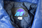 Vintage 1990s Manitoba Hydro Embroidered Logo Leather & Wool Varsity Jacket