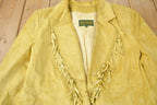 Vintage 1990s Danier Yellow Suede Fringe Jacket