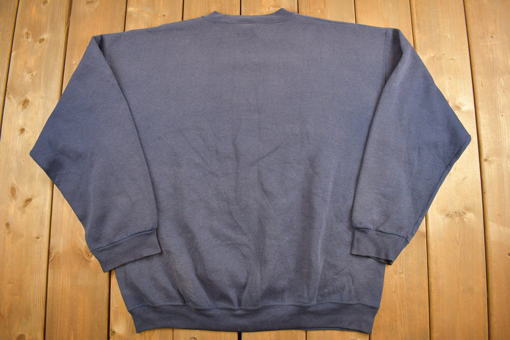Vintage 1990s Navy Franklin Sports Blank Crewneck Sweatshirt
