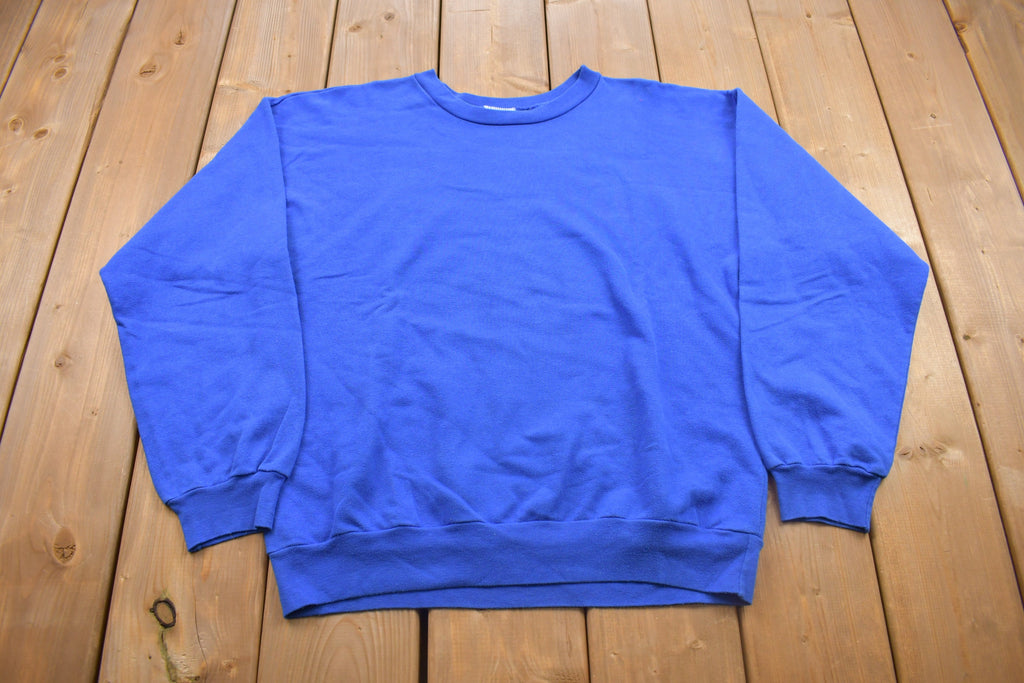 Vintage 1990s Blank Blue Crewneck Sweatshirt