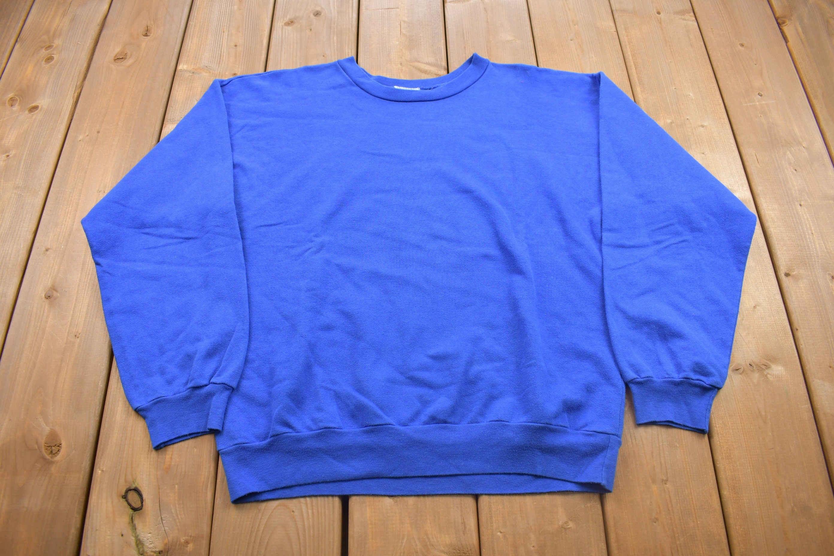 Vintage 1990s Blank Blue Crewneck Sweatshirt