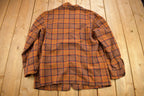 Vintage 1970s Pendleton Plaid Button Up Blazer Jacket Size M
