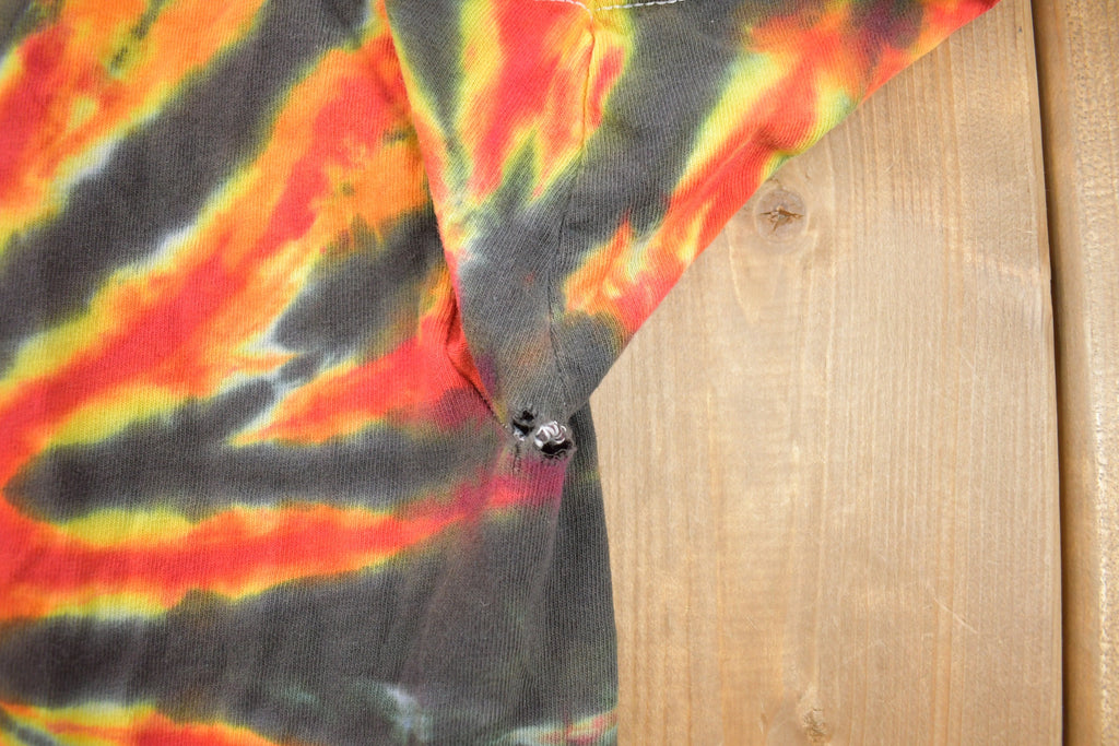 Vintage 1990s Flame Spiral Tie Dye T Shirt