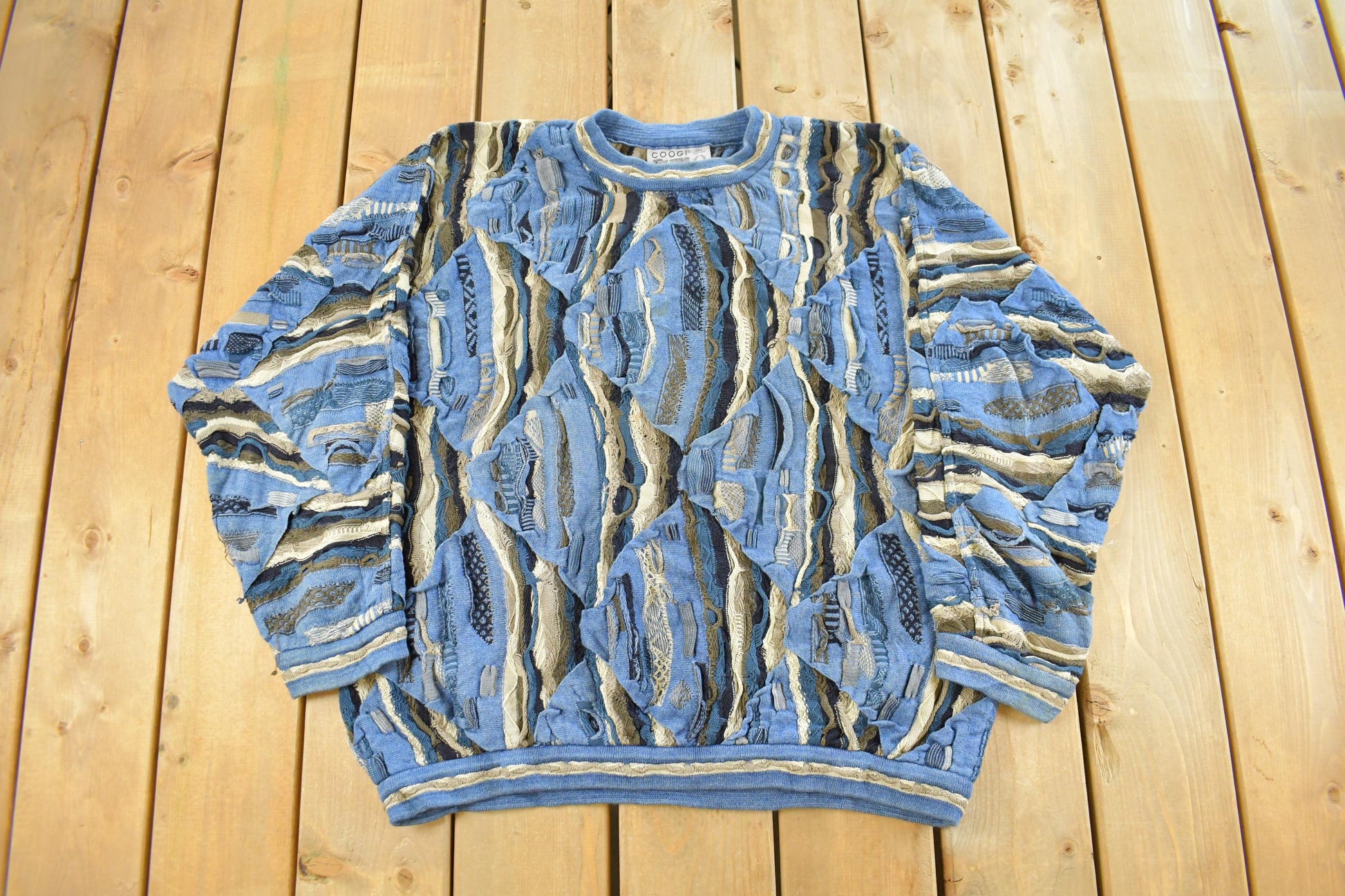 Vintage 1990s Coogi Blues Knit Sweater Men's XL