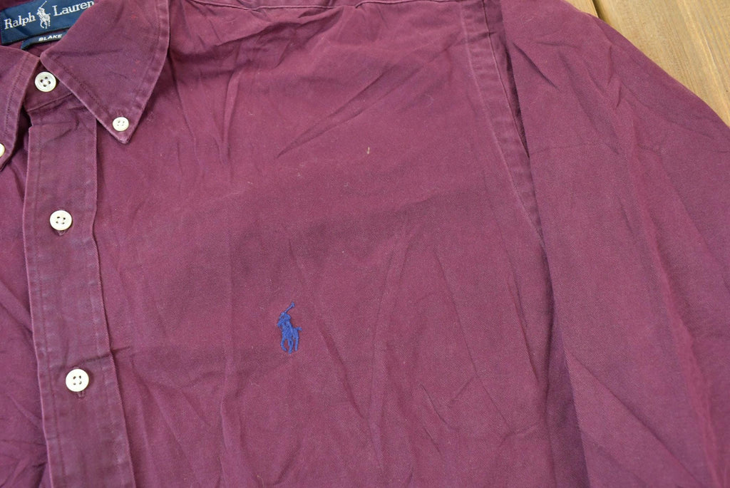 Vintage 1990s Ralph Lauren Blake Small Pony Red Button Up Shirt Size L