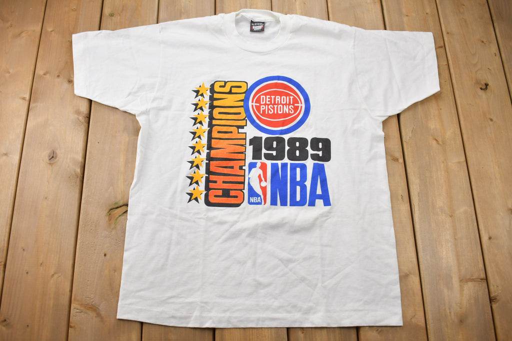 Vintage 1989 Detroit Pistons NBA World Champions Graphic T-Shirt