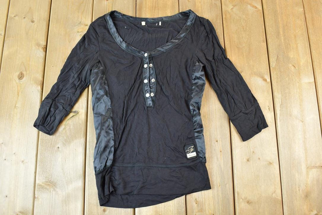 Women Vintage Fracomina Y2K T-Shirt / Vigoss Grunge Skull Print / Contrast Stitch / Internet Famous Clothing / Over Dyed / Y2K Bedazzled