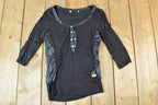 Women Vintage Fracomina Y2K T-Shirt / Vigoss Grunge Skull Print / Contrast Stitch / Internet Famous Clothing / Over Dyed / Y2K Bedazzled
