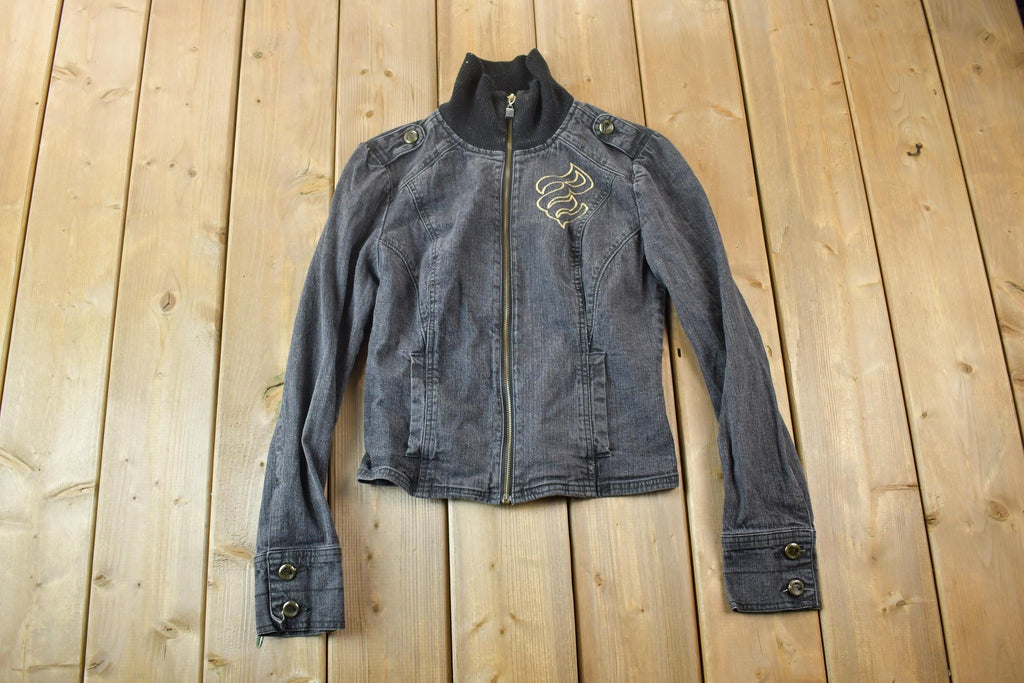 Vintage 1990s Womens XXS Rocawear Embroidered Jean Jacket Made In USA