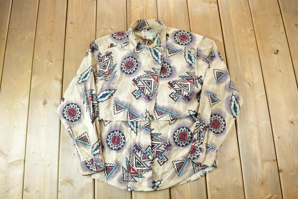 Vintage 1980s Wrangler Western Style Snap Button Shirt