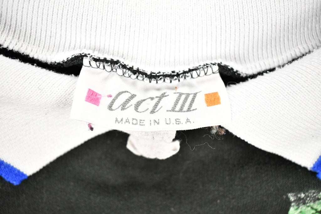 Vintage 1990s Floral Graphic Cute Collared Crewneck Sweater