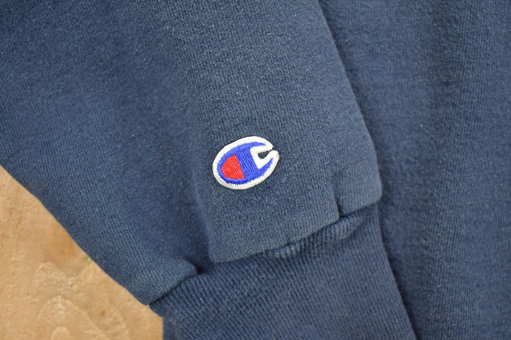 Vintage Champion Navy Embroidered Crewneck / Vintage Champion Sweatshirt / Streetwear / Pullover Sweatshirt / Blank / Essential