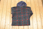 Vintage 1990s Gant Plaid Fleece Outdoorsman Hooded Sweater Men's L