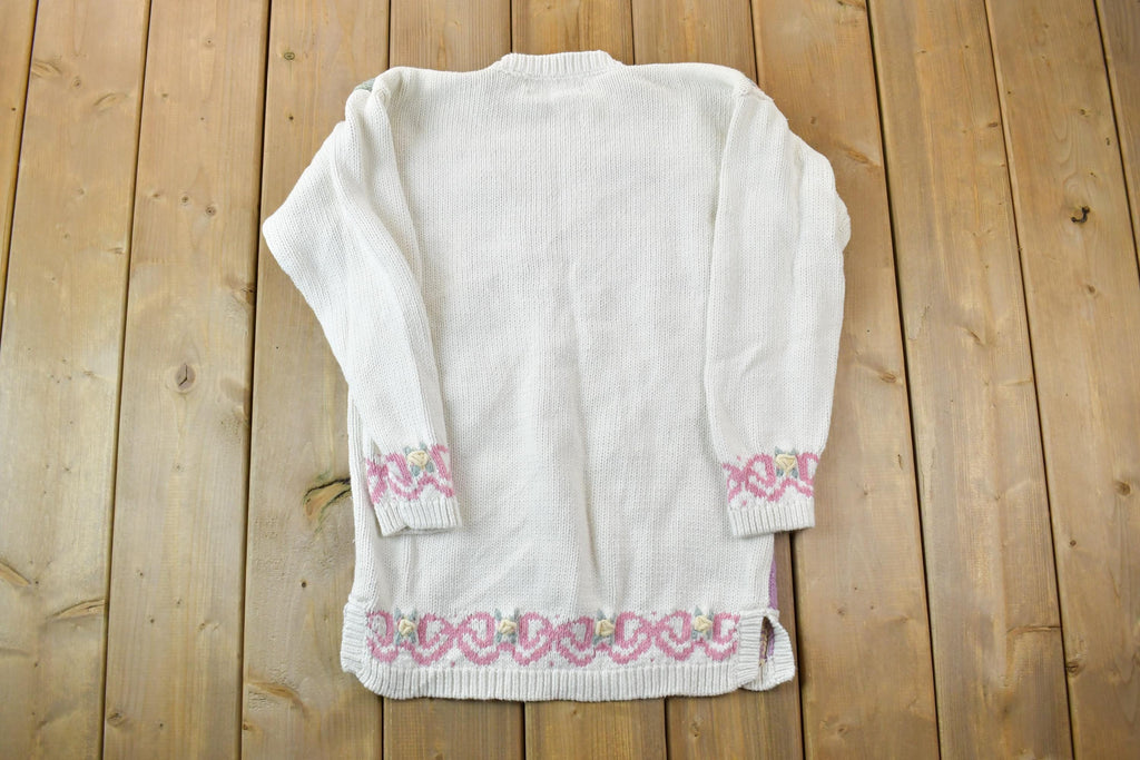Vintage 1990s Signature By Northern Isles Knitted By Hand Crewneck Sweater