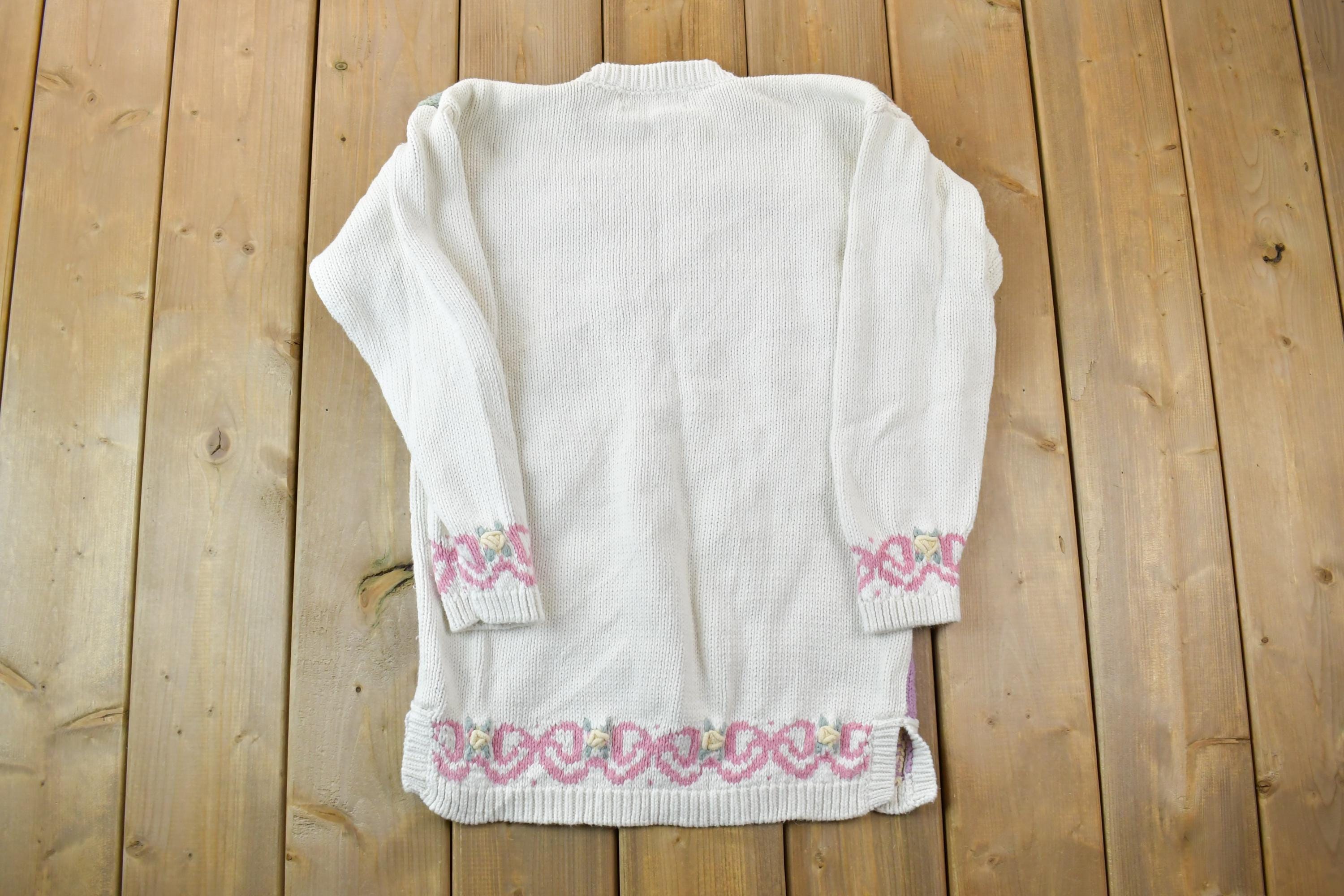 Vintage 1990s Signature By Northern Isles Knitted By Hand Crewneck Sweater