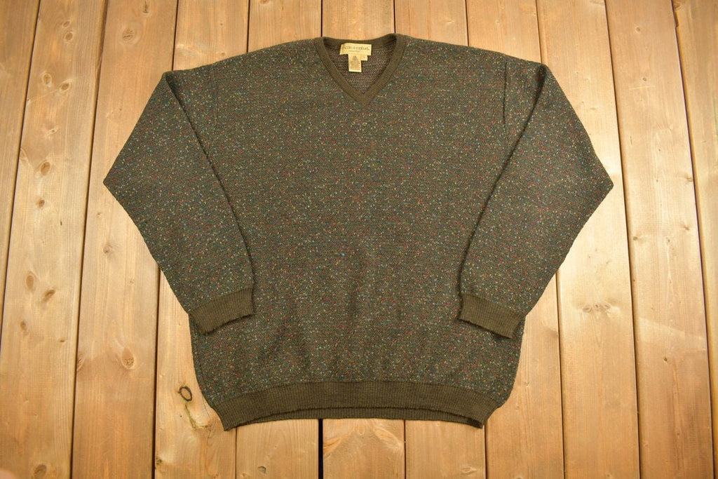 Vintage 1990s Tricots St Raphael Knit Brown Sweater  Vintage 90s Crewneck  All Over Pattern  Basic  Sweatshirt  Abstract Pattern