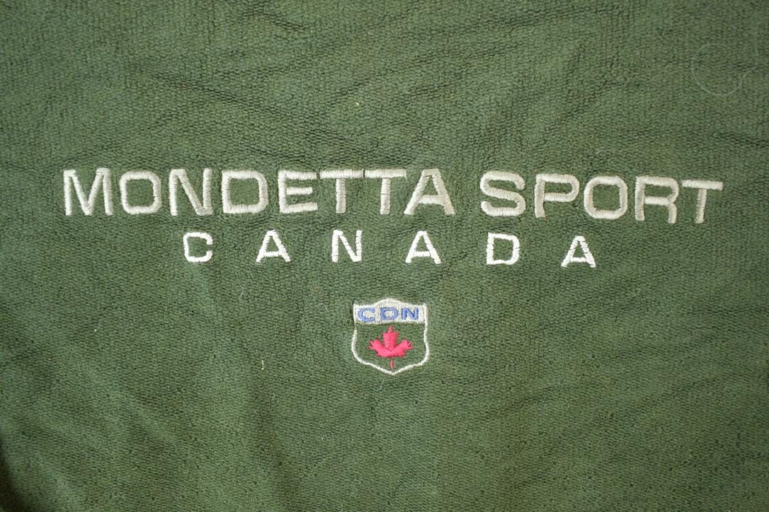 Vintage 1990s Mondetta Sport Olive Souvenir Crewneck Sweatshirt Made In USA
