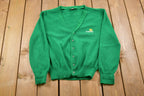 Vintage 1990s Ireland Embroidered Knitted Cardigan Sweater  Vintage Cardigan  Button Up  Blank Cardigan  Simple Style