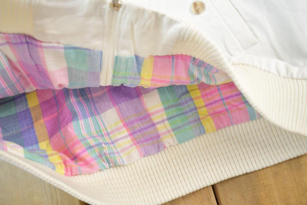 Vintage 1990s Woolrich White Plaid Lined Light Jacket