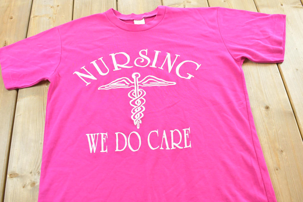 Vintage 1990s Nursing Healthcare Graphic T-Shirt Mens L / Streetwear / Rare Vintage / 90s Graphic Tee / Made in Canada / Medicine
