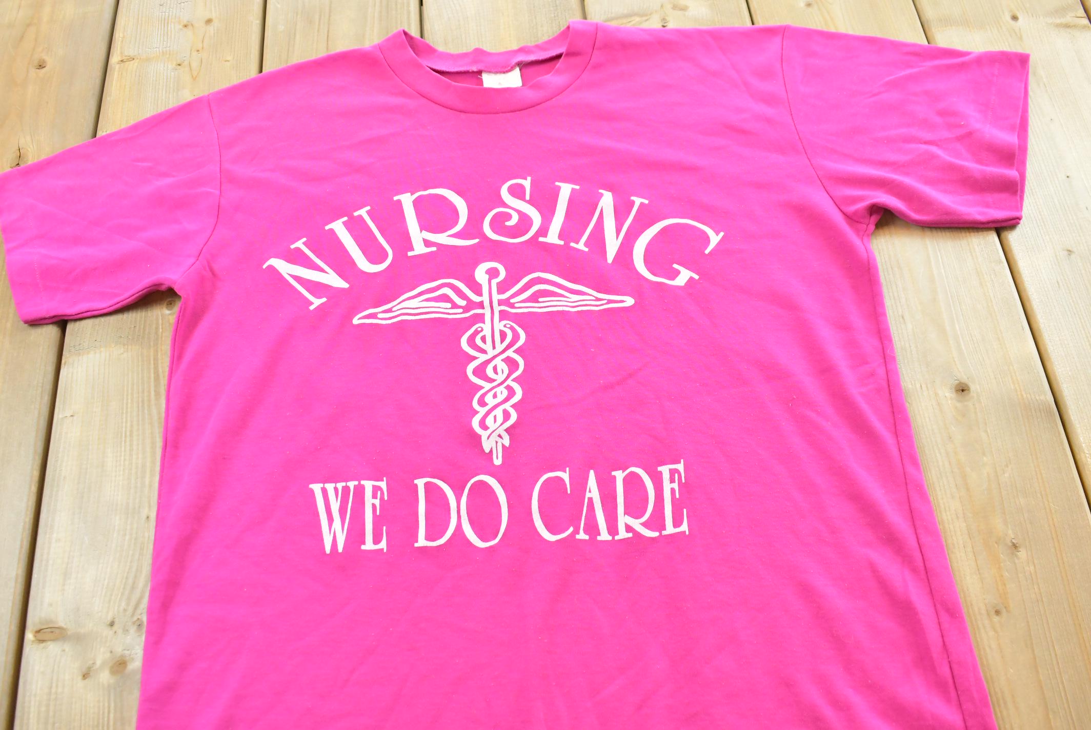 Vintage 1990s Nursing Healthcare Graphic T-Shirt Mens L / Streetwear / Rare Vintage / 90s Graphic Tee / Made in Canada / Medicine