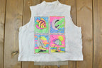Vintage 1990s Tropical Fish Neon Alore Souvenir Tank Top