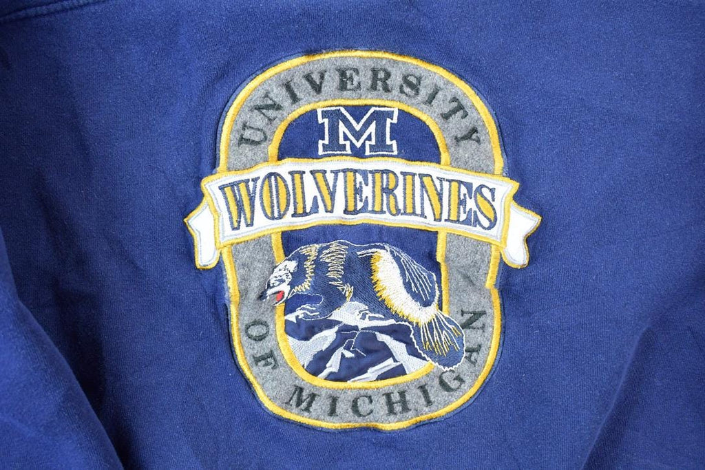 Vintage 1990s University Of Michigan Wolverines Collegiate Crewneck  Embroidered M  NCAA Sweatshirt  Sportswear  Americana