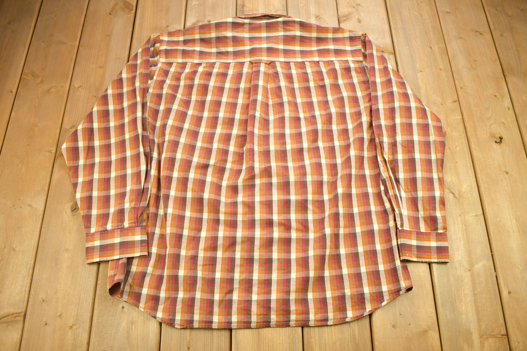 Vintage Pendleton Plaid Button Up Dress Shirt