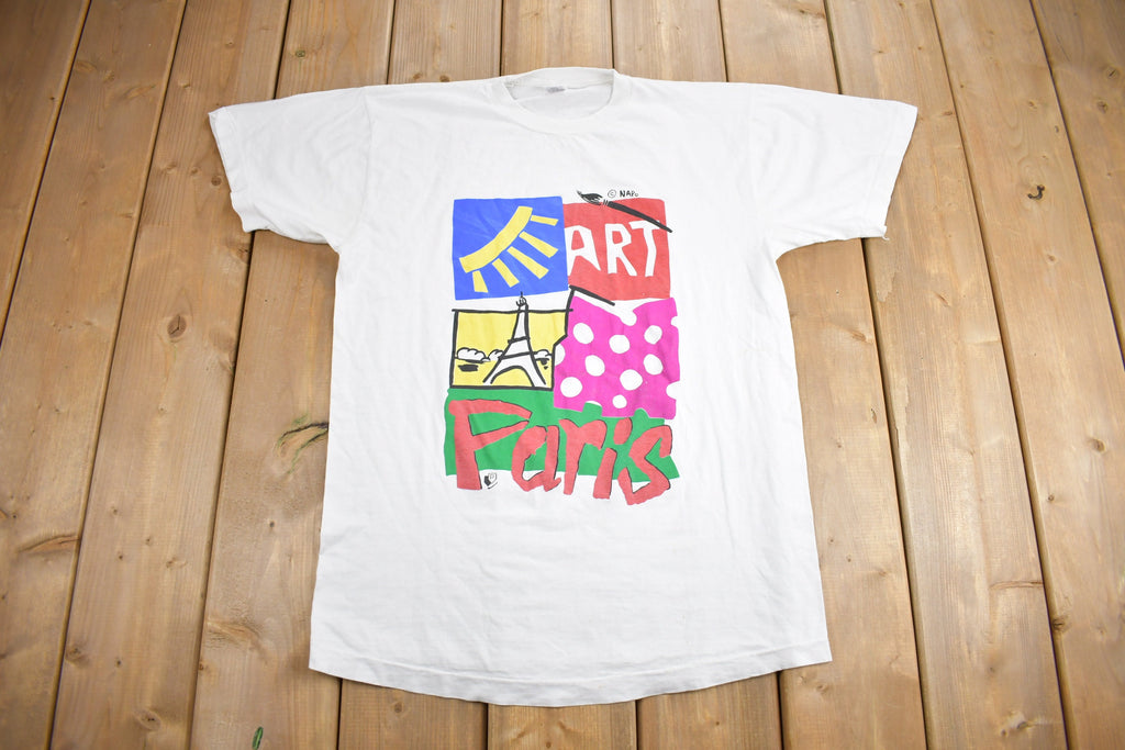 Vintage 1990s Paris Art Graphic T Shirt