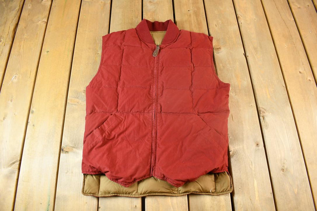 Vintage 1990s Eddie Bauer Goose Down Reversible Puffer Vest
