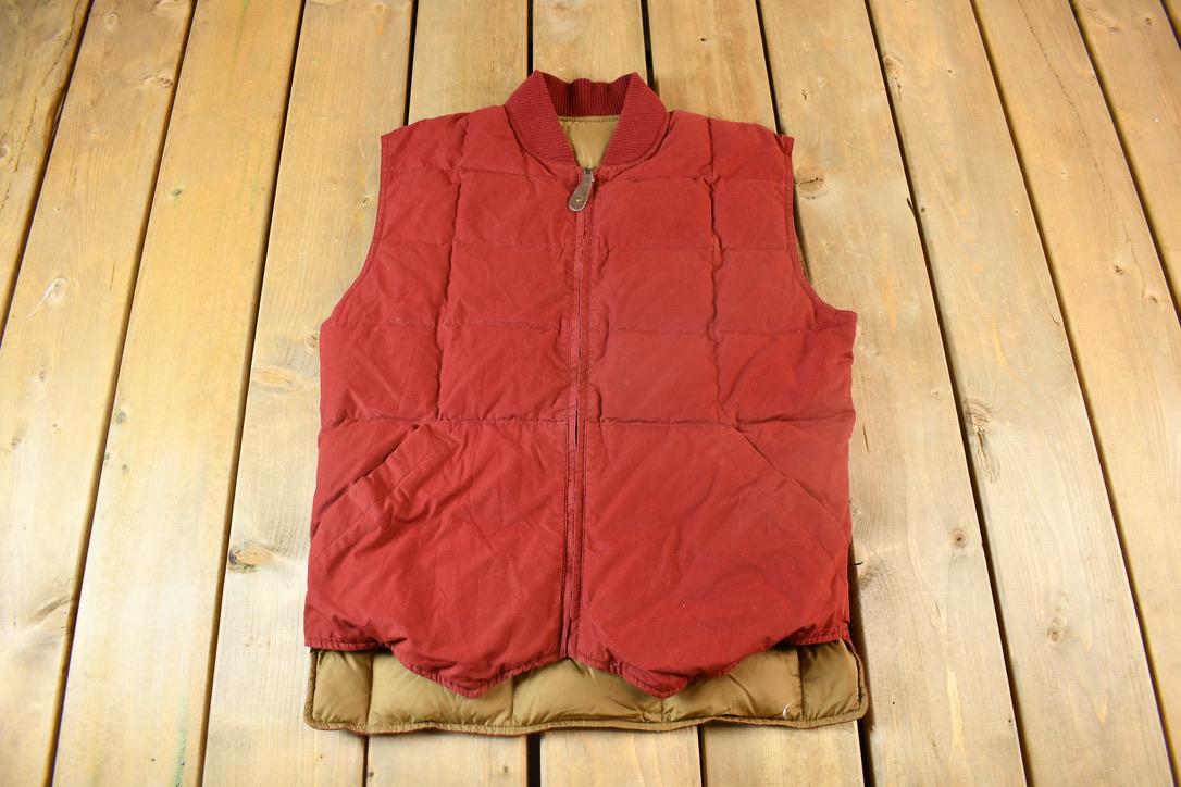 Vintage 1990s Eddie Bauer Goose Down Reversible Puffer Vest