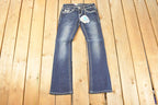 Vintage Deadstock Y2K Grace In LA Bedazzled Bootcut Low Rise Jeans Women's Size 26 x 30