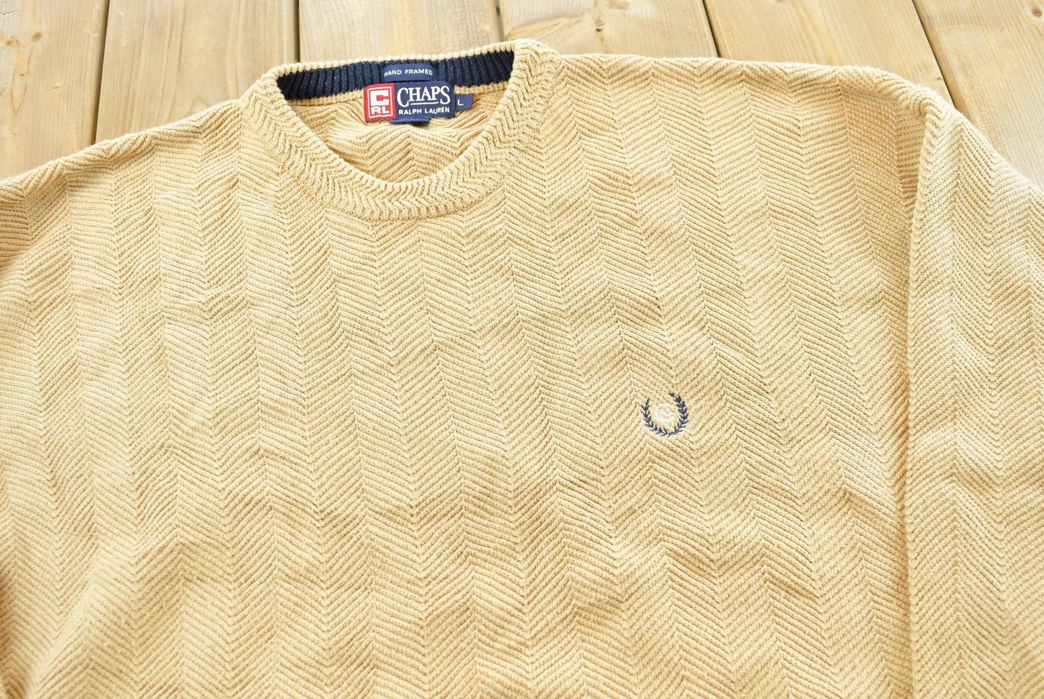 Vintage 1990s Chaps Ralph Lauren Knit Crewneck Sweater Men's L /