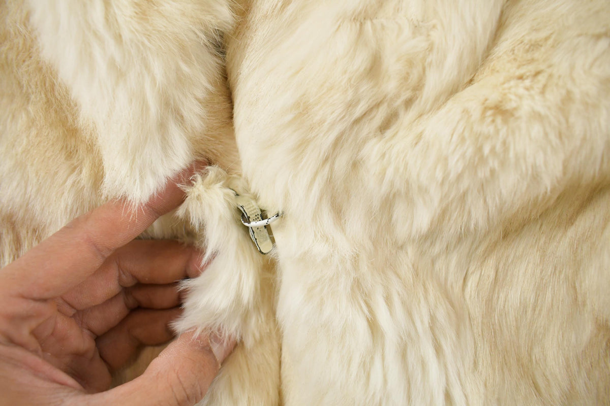 Vintage 1980s Berman's Rabbit Fur Coat Women's Small