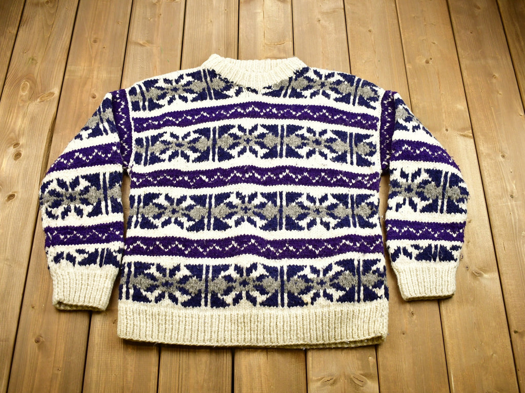 Vintage 1980s 100% Wool Crewneck Knitted Sweater