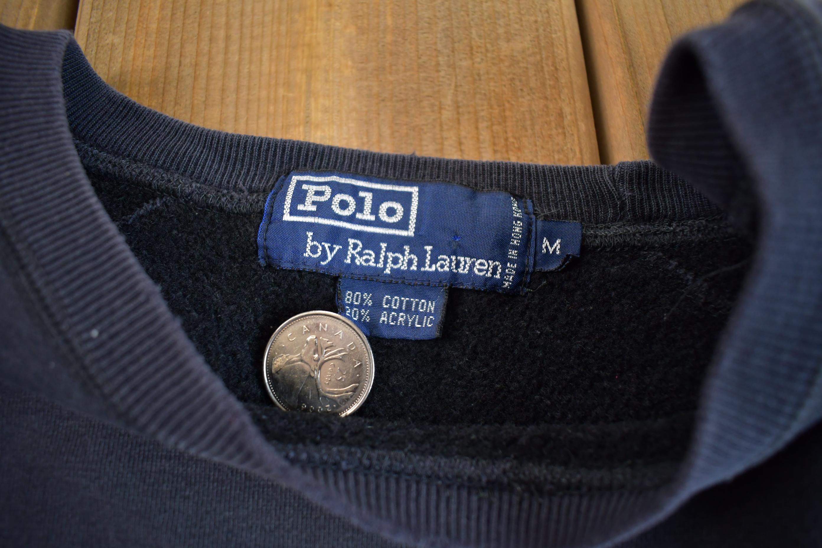 Vintage 1990s Sunfaded Polo Ralph Lauren Crewneck Sweatshirt Medium
