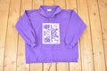 Vintage 1990s Coldwater Creek Large Snowflake Graphic Print Quarter Zip Sweatshirt Men's L