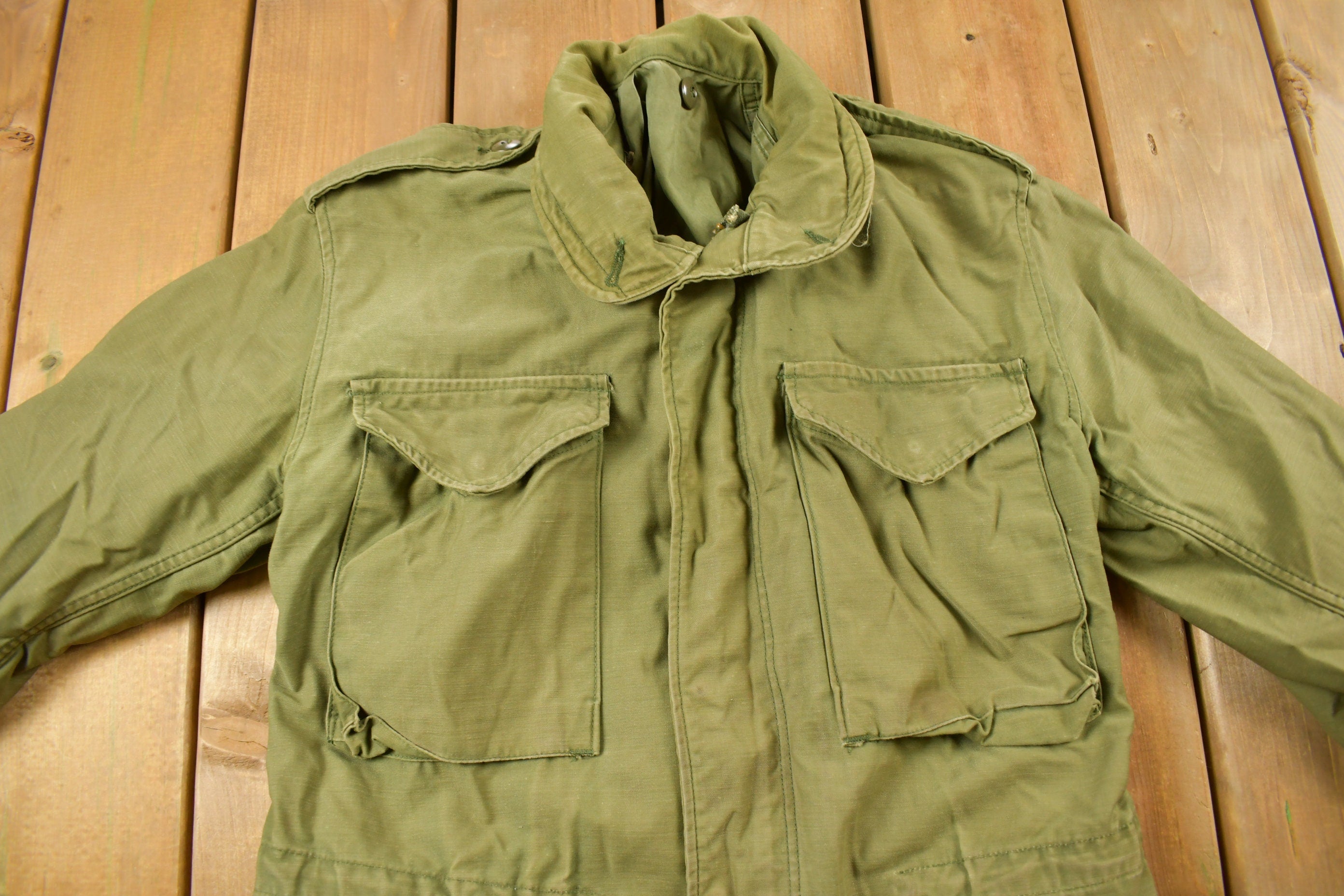 Vintage 1980s Army Military Field Jacket