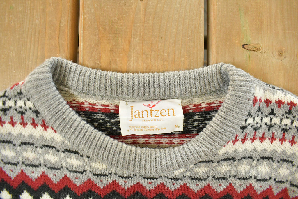 Vintage 1980s Jantzen Knit Crewneck Sweater Men's Small