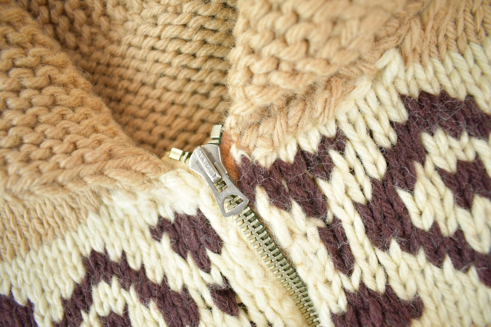 Vintage 1940s Hand-Knit Deer Cowichan Sweater