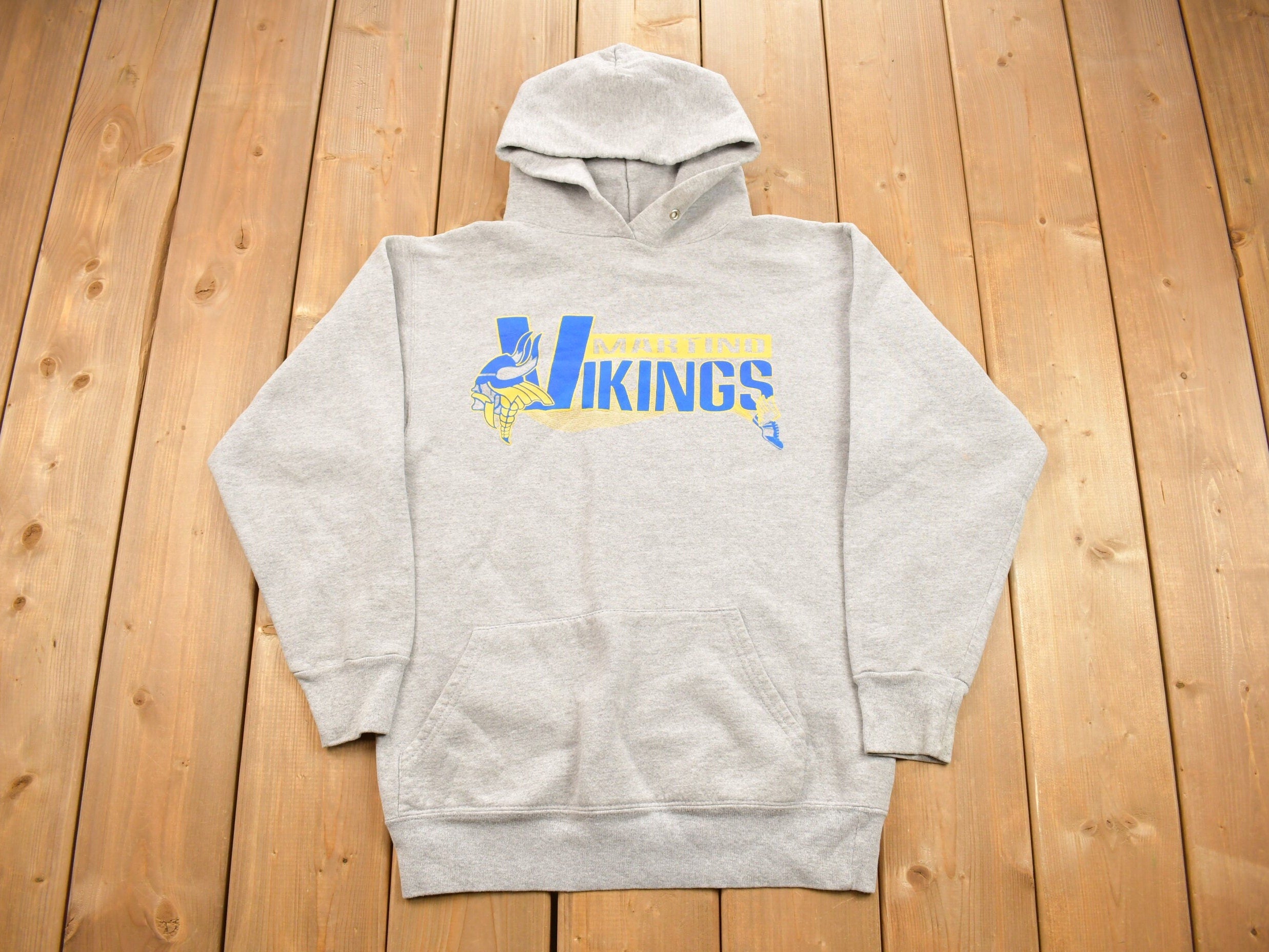 Vintage 1990s Martino Vikings Graphic Heavy Weight Hoodie