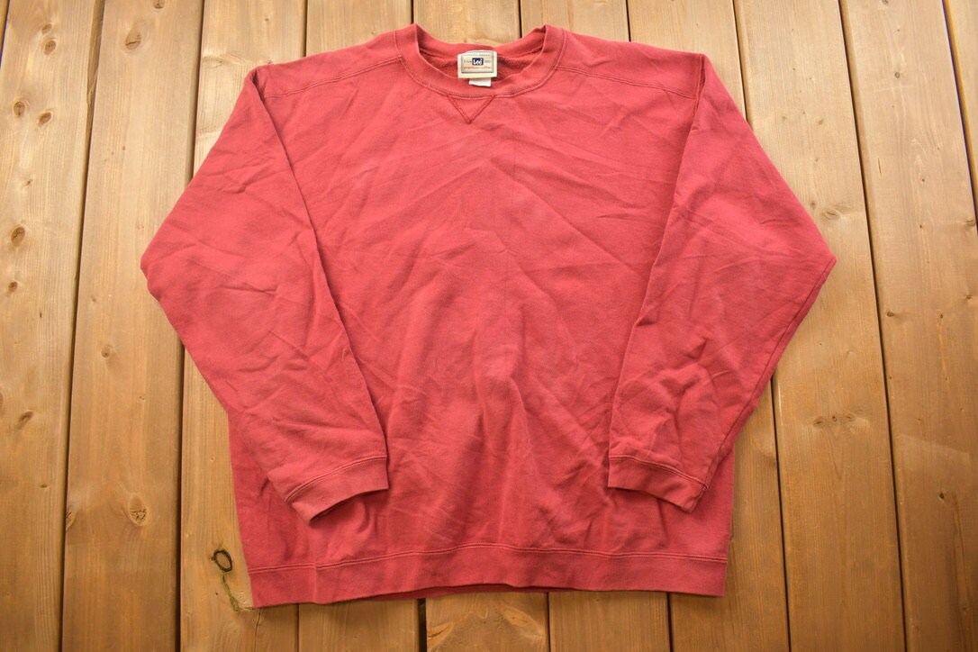 Vintage 1990s Lee Red Blank Crewneck Sweatshirt